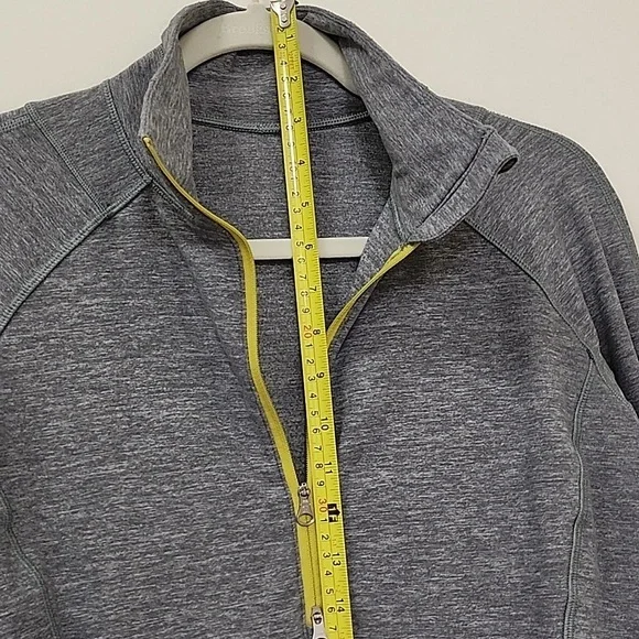 LULULEMON LUNO SIGNATURE UNIQE THUMB HOLE YELLOW ZIP WORKOUT COMFY GRAY-JACKET - Picture 16 of 16